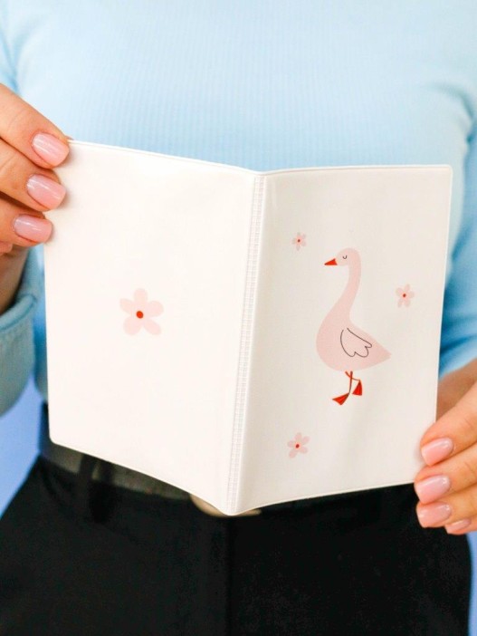 ОБЛОЖКА ДЛЯ ПАСПОРТА «Pink goose», плотность 600 мкм 