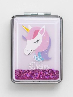 Зеркало-шейкер раскладное "Sparkles unicorn", purple (8*6 см)