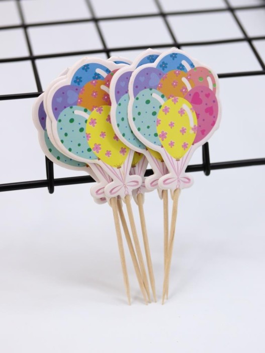 Набор шпажек для торта 12 шт. &quot;Festive balloons&quot; (8 см) 