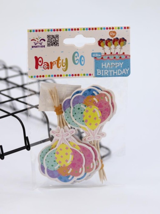 Набор шпажек для торта 12 шт. &quot;Festive balloons&quot; (8 см) 