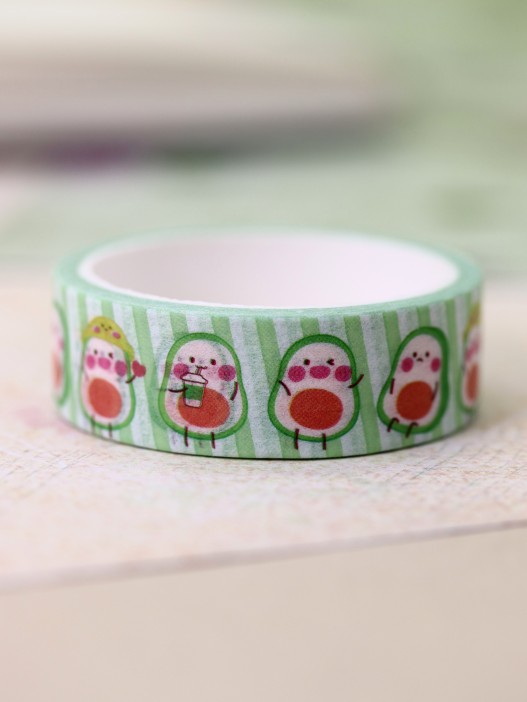 Декоративный скотч «Funny avocado», avowhite 