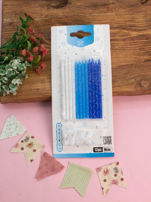 Набор свечей 12 шт. &quot;Blue glow&quot;, (9 см) 