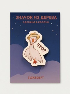 Значок ECO из дерева &quot;ЧТО?&quot;