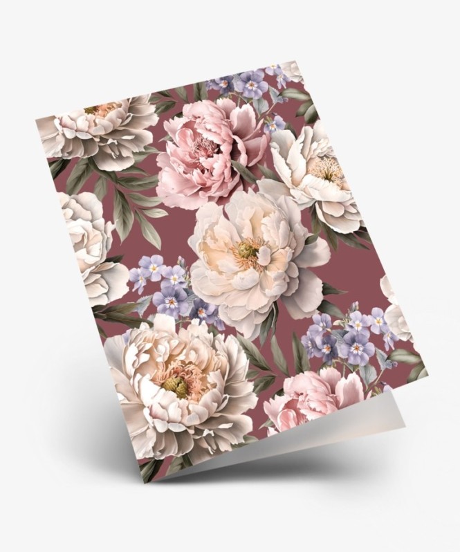 Набор двойных мини открыток 10 шт. &quot;Пионы&quot;, 6.5*8см 