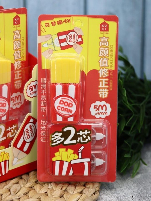 Корректор &quot;French fries&quot;, red + 2 сменных блока, шоу-бокс 8 шт. 