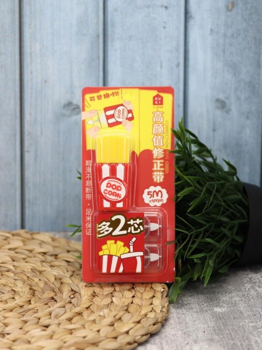 Корректор &quot;French fries&quot;, red + 2 сменных блока, шоу-бокс 8 шт. 