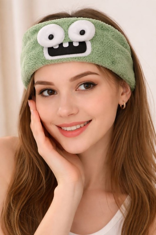 Повязка на голову GIRLY "Шокированный монстр", зеленая 
