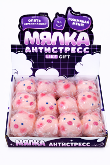 Мялка - антистресс "Свинья", микс, шоу-бокс 12 шт.