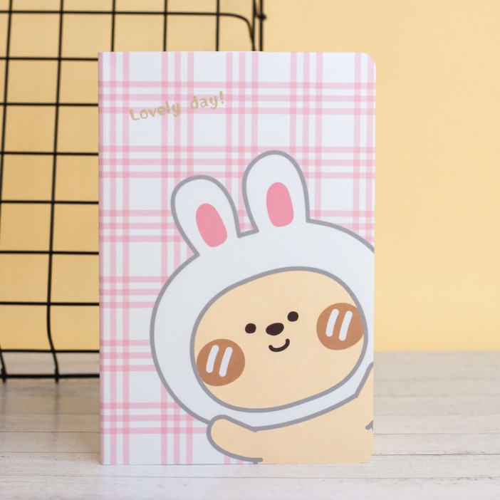 Тетрадь (A5) &quot;Lovely day hare&quot;, pink (13.5*20.5) 
