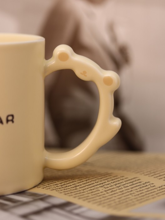 Кружка керамическая «Милый медвежонок», черная (360 мл) 