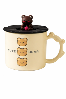 Кружка керамическая «Милый медвежонок», черная (360 мл)