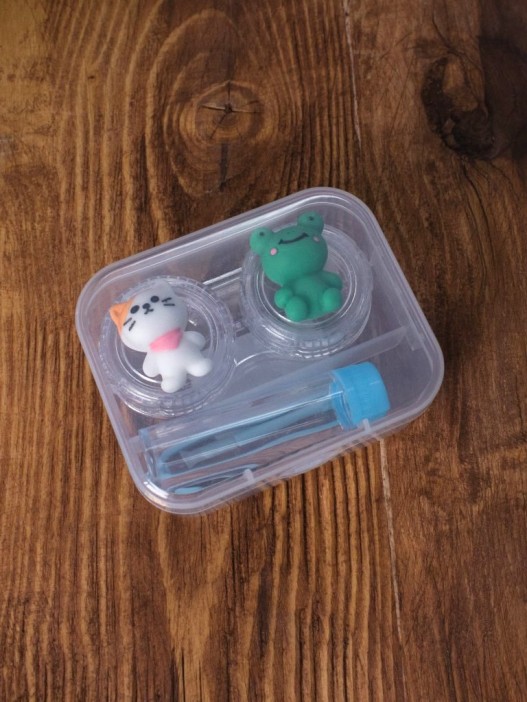 Контейнер для линз &quot;Duble cat-frog&quot;, blue 