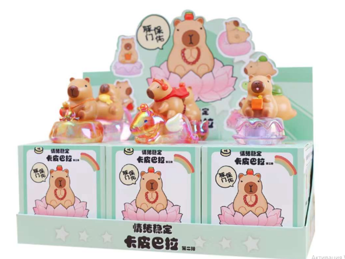 Ночник в сюрприз-упаковке «Capybara play», mix (9,8 см), пластик, шоубокс 6 шт. 