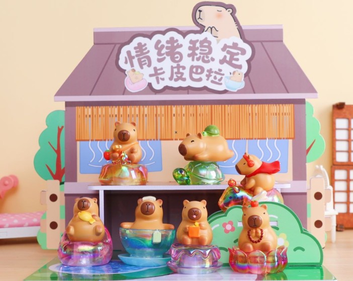 Ночник в сюрприз-упаковке «Capybara play», mix (9,8 см), пластик, шоубокс 6 шт. 