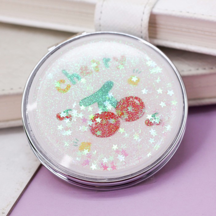 Зеркало-шейкер раскладное &quot;Fruity cherry&quot;, white (7*7 см) 