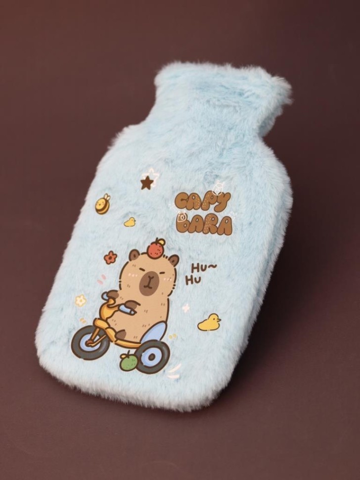 Грелка мини плюшевая "Capybara", blue, 300 мл (20*12 см)