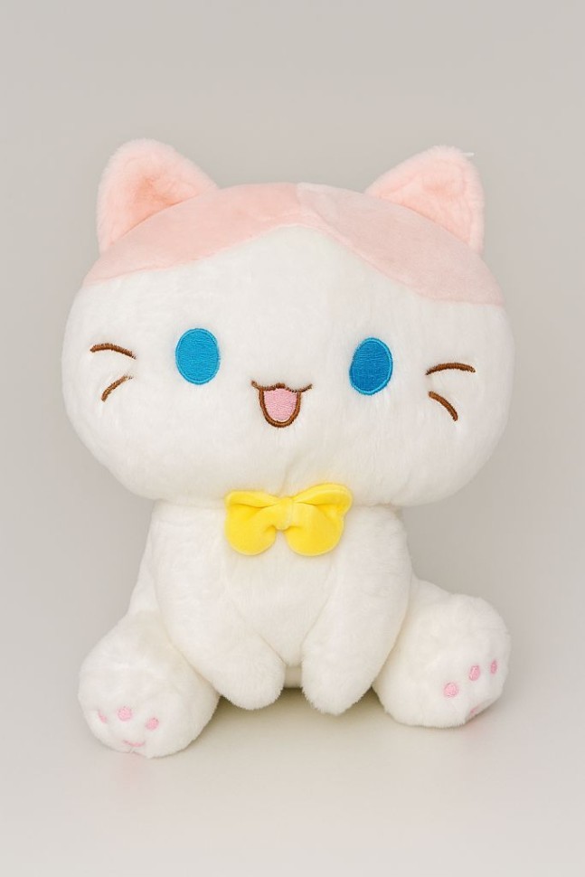 Мягкая игрушка "Кот улыбается", розовая, 20 см