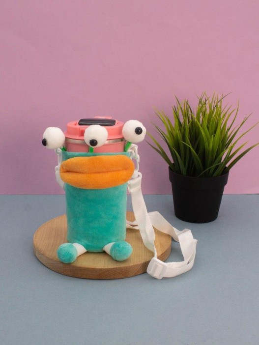 Футляр плюшевый для термоса &quot;Bug-eye&quot;, green (14*10 см) 