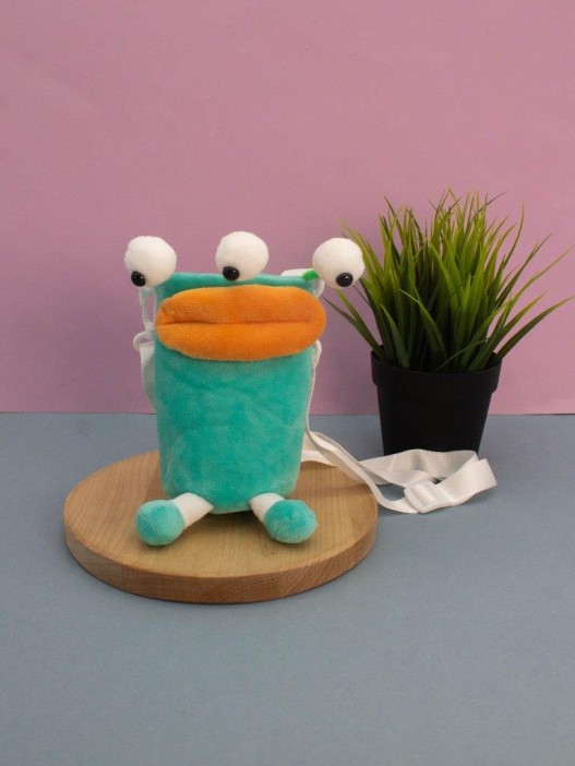 Футляр плюшевый для термоса &quot;Bug-eye&quot;, green (14*10 см) 