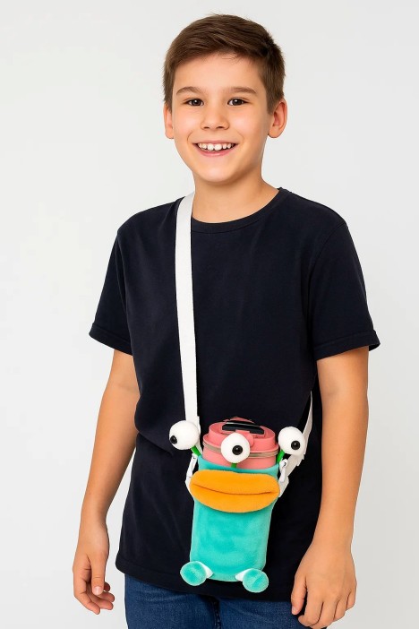 Футляр плюшевый для термоса &quot;Bug-eye&quot;, green (14*10 см) 