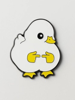 Значок металлический iLikeGift "Cunning duck"