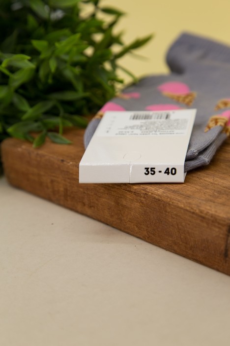 Носки женские "Ice cream horn", серый, р. 35-40 