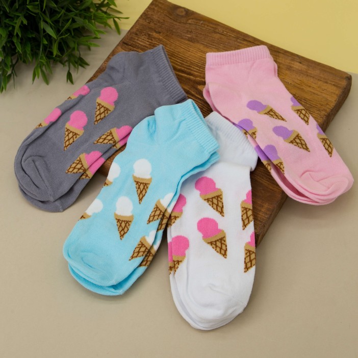 Носки женские "Ice cream horn", серый, р. 35-40 