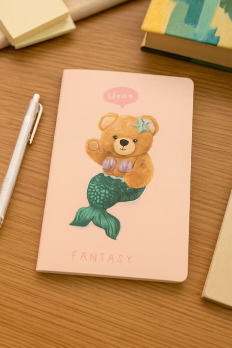 Блокнот (А5) &quot;Bear fantasy&quot;, yellow (14.5*21) 