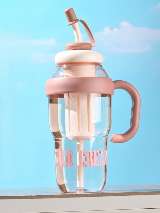 Бутылка с трубочкой &quot;Ice cream&quot; коричневая, 1400 мл 