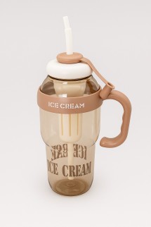 Бутылка с трубочкой &quot;Ice cream&quot; коричневая, 1400 мл