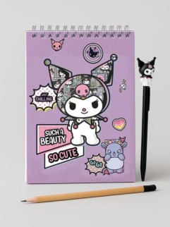 Блокнот А5 &quot;Kuromi SO CUTE&quot;, 60 л, клетка, обложка картон 200 гр/м2, 141*201 мм