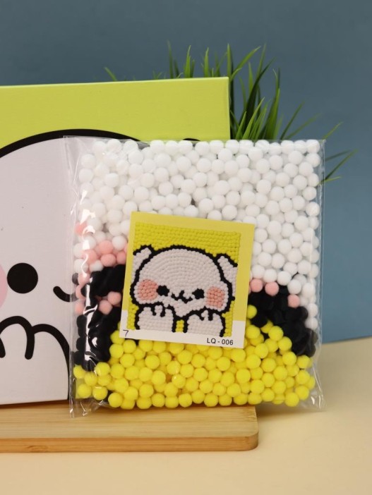 Картина из помпонов на подрамнике Draw Me! «Happy hare», (20 х 20 см) 