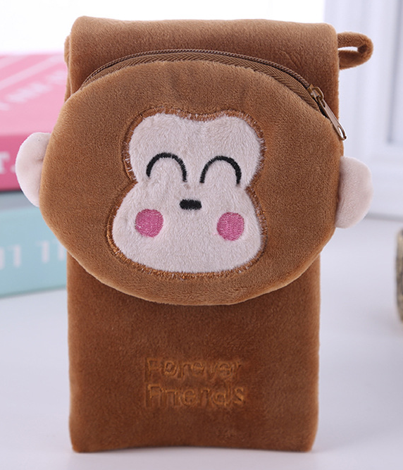 Сумочка плюшевая &quot;Sleeping monkey&quot;, brown (17*10 см) 