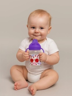 Бутылочка поильник "Cherry" с силиконовым носиком и ручками (270 ml)