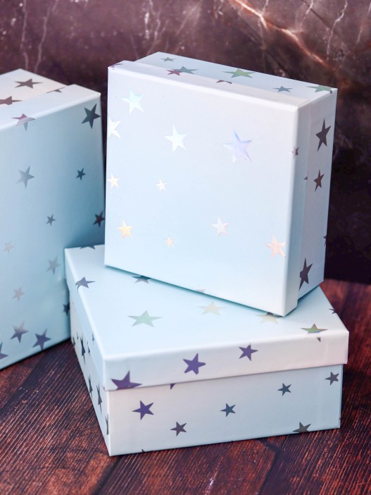 Набор подарочных коробок 3 в 1 «Starry sky», blue, 15*15*6.5-17*17*8-19*19*9.5 