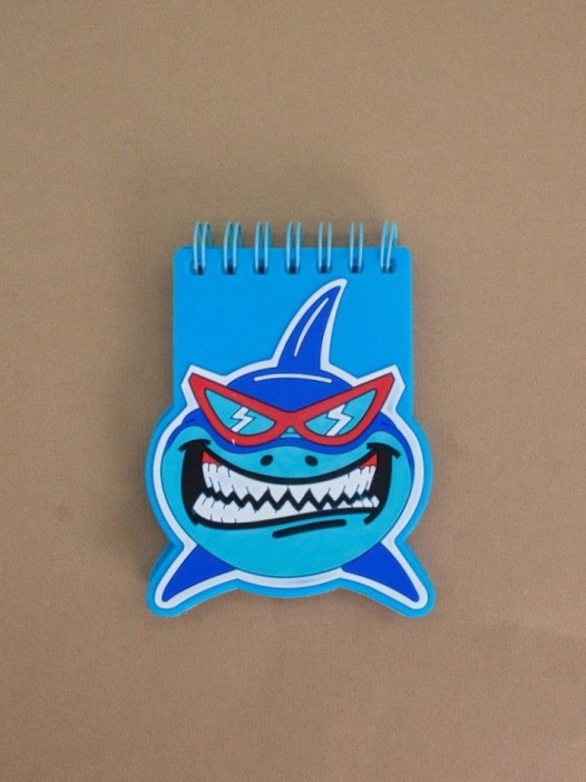 Блокнот фигурный ПВХ на гребне А6 &quot;Акула&quot; 9*10 см 70 гр 