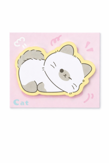 Блок-стикер для записи "Кошка мечтает", розовый