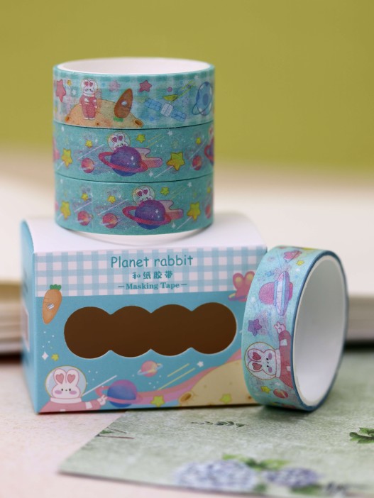 Набор клейкой ленты &quot;Planet rabbit&quot;, mix, шоу-бокс 12 шт. 
