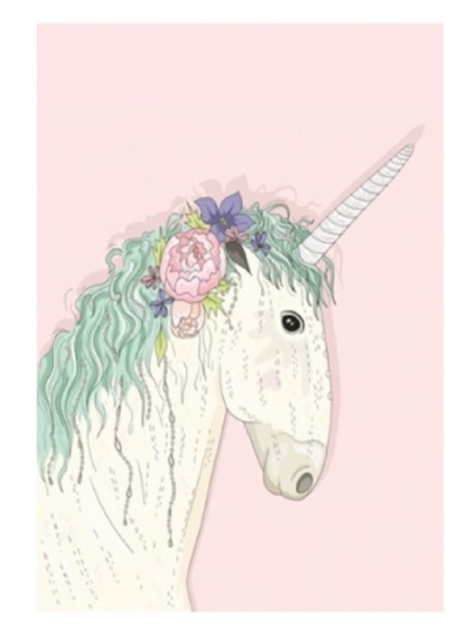 Алмазная мозаика без подрамника &quot;Единорог с цветком&quot;, 15х20 см 