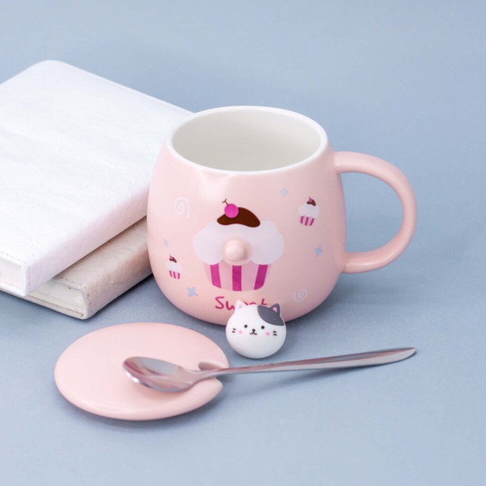 Кружка "Cat in the window", sweet pink (400ml) 