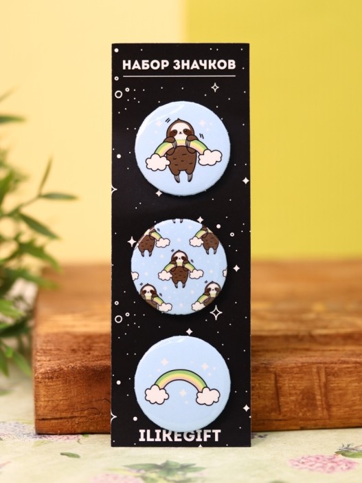 Набор значков Аниме «Sloth» 