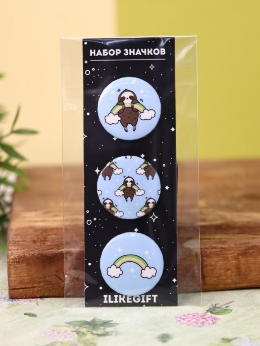 Набор значков Аниме «Sloth» 