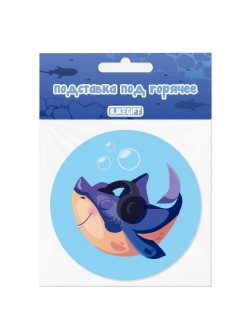 Подставка под горячее iLikeGift «Акула слушает музыку», 9 см