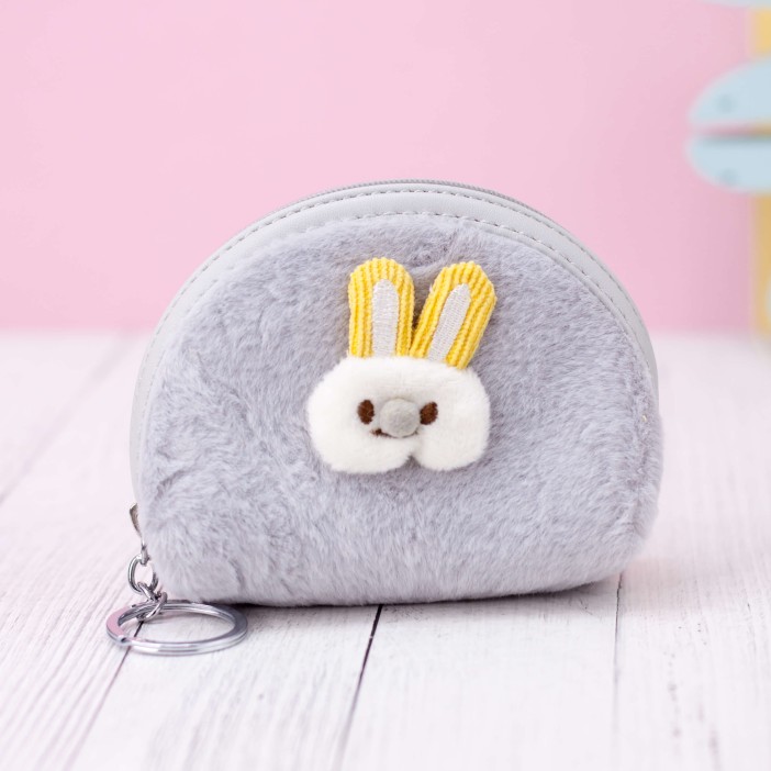 Кошелёк меховой "Head hare", grey 