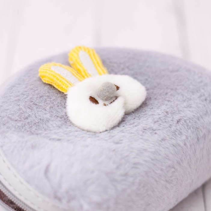 Кошелёк меховой "Head hare", grey 
