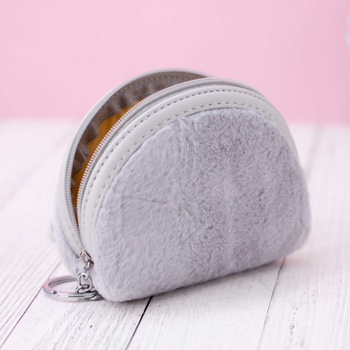 Кошелёк меховой "Head hare", grey 