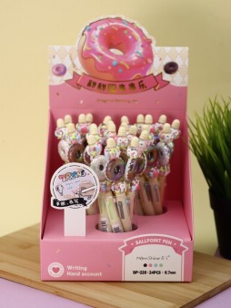 Разноцветная ручка 4 в 1 "Sweet donut ", yellow