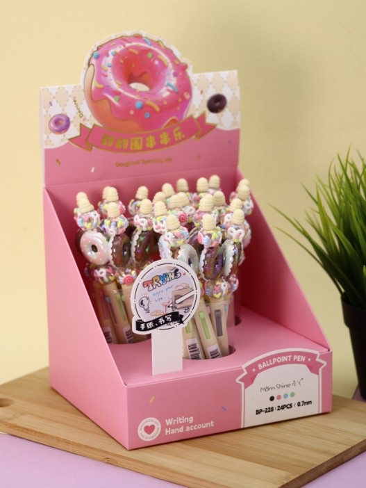 Разноцветная ручка 4 в 1 &quot;Sweet donut &quot;, yellow 