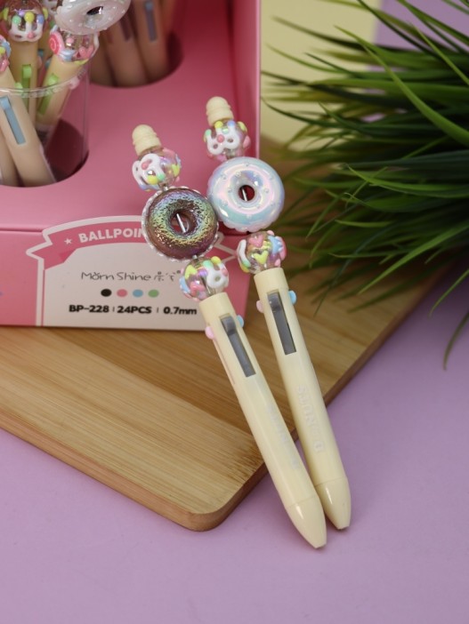 Разноцветная ручка 4 в 1 &quot;Sweet donut &quot;, yellow 