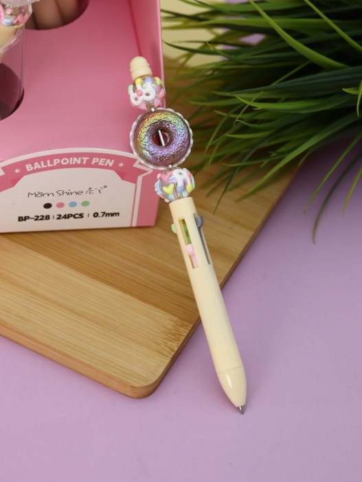 Разноцветная ручка 4 в 1 &quot;Sweet donut &quot;, yellow 